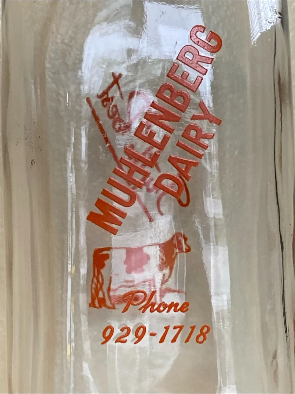Mulenberg Dairy Pint Vintage Milk Bottle